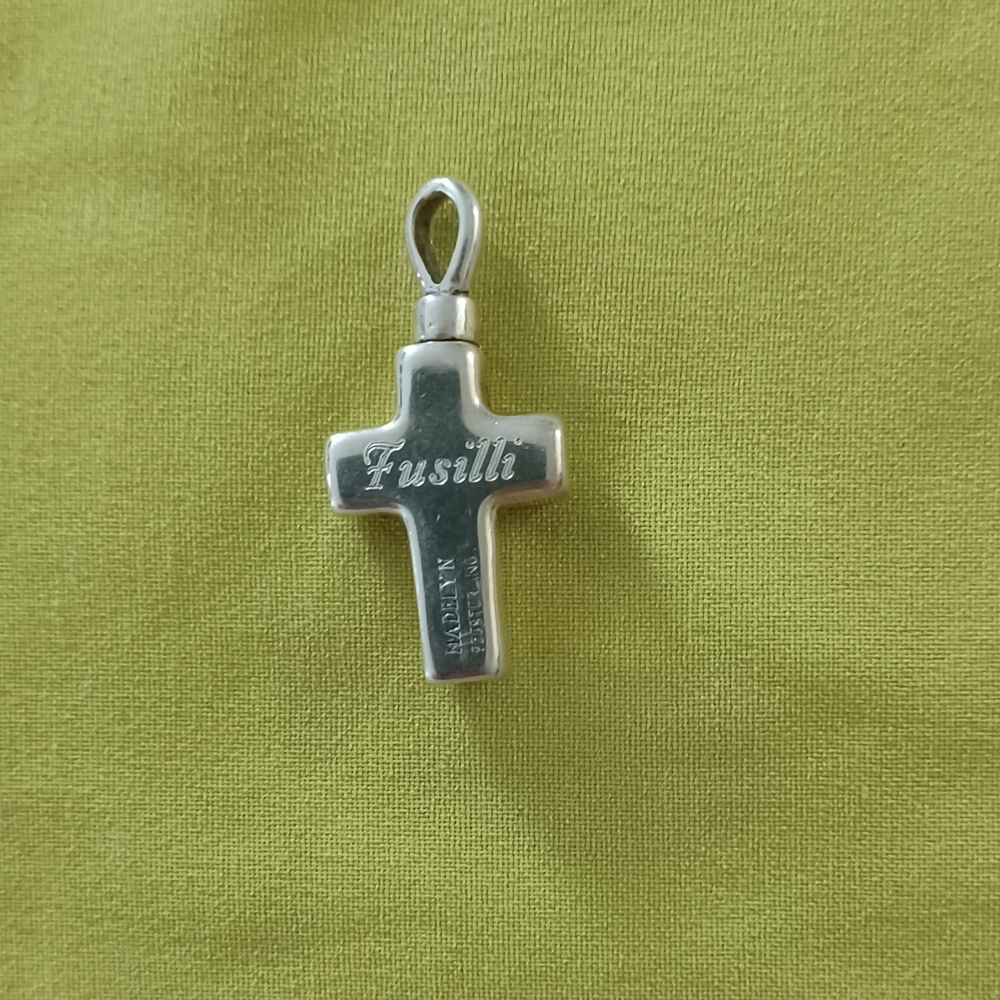 Fusilli Silver Cross Necklace - Picture 3 of 5